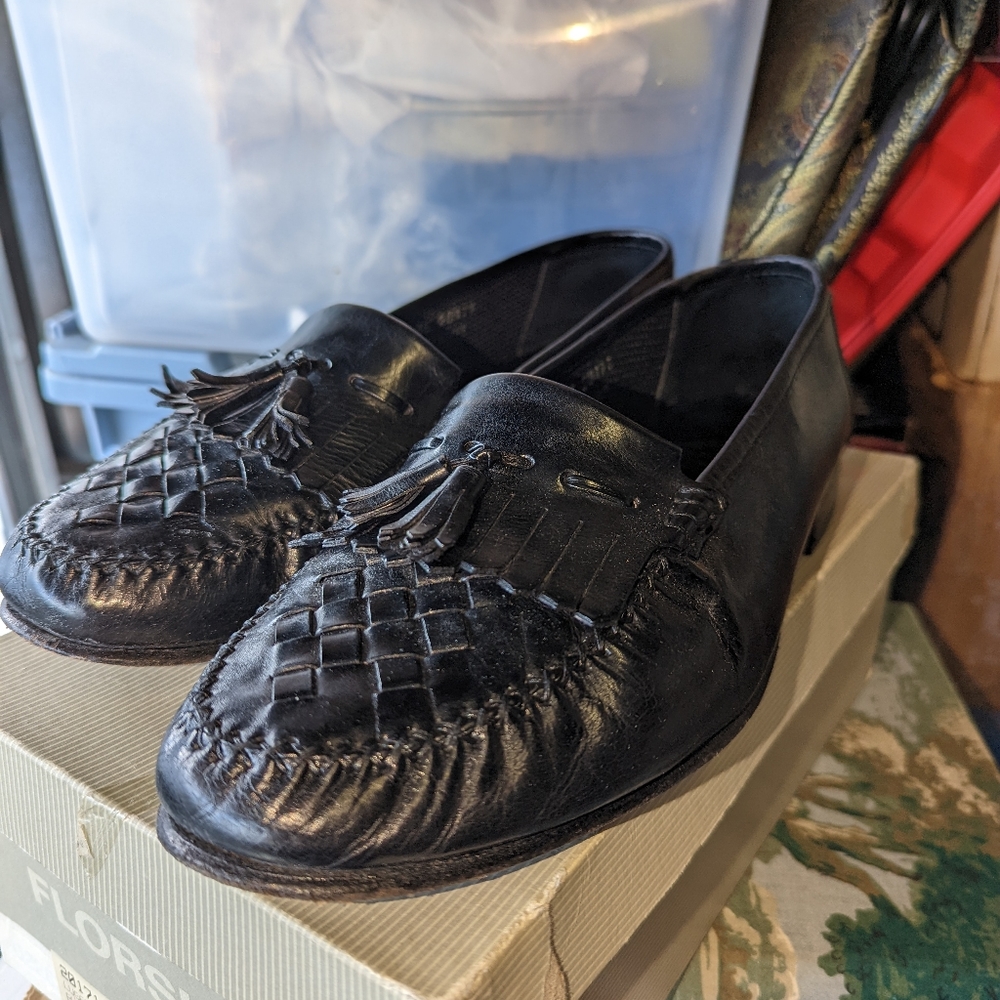 Vintage Florsheim Lugano Weave Loafers sz 12 3E